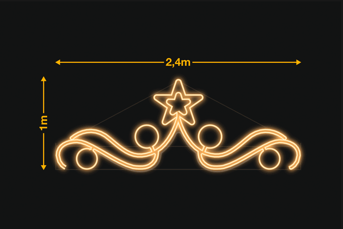 Estrella con rizo 2,4x1m