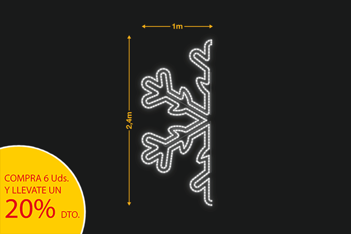 Medio copo de nieve 1x2,4m
