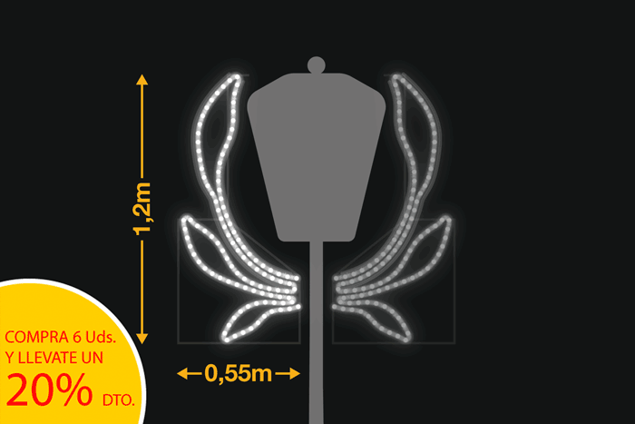 Medio ramo de laurel 0,55x1,2m